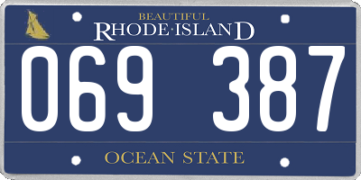 RI license plate 069387