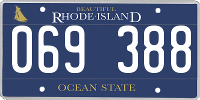 RI license plate 069388