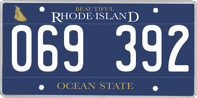 RI license plate 069392
