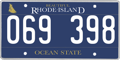 RI license plate 069398