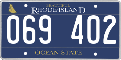 RI license plate 069402
