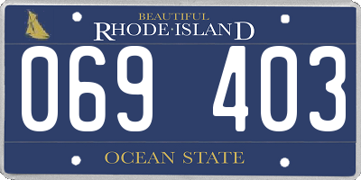 RI license plate 069403