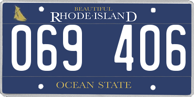 RI license plate 069406
