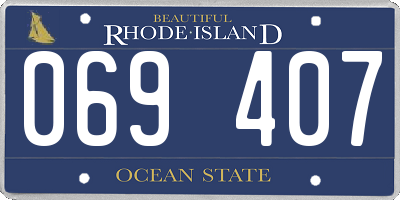 RI license plate 069407