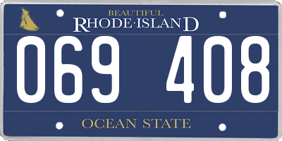 RI license plate 069408