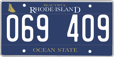 RI license plate 069409