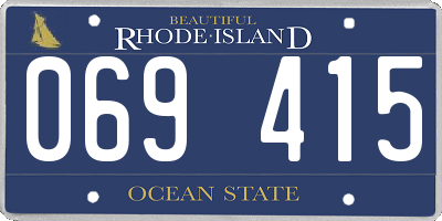 RI license plate 069415