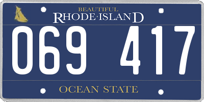RI license plate 069417