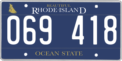 RI license plate 069418