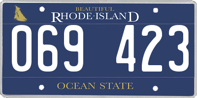 RI license plate 069423