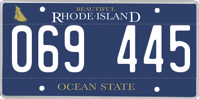 RI license plate 069445