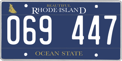 RI license plate 069447