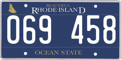 RI license plate 069458