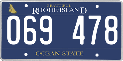 RI license plate 069478