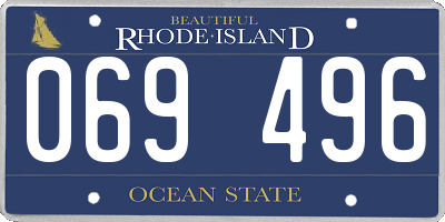 RI license plate 069496