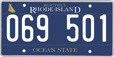 RI license plate 069501