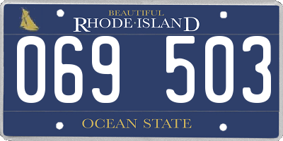 RI license plate 069503