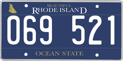 RI license plate 069521