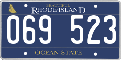 RI license plate 069523