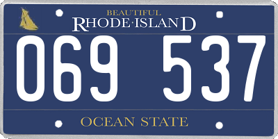 RI license plate 069537