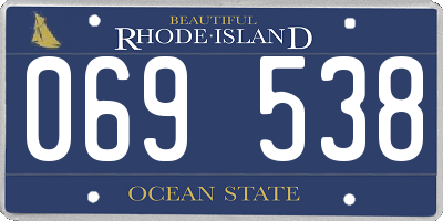 RI license plate 069538