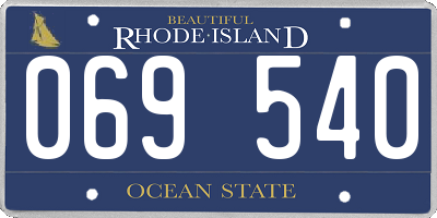 RI license plate 069540