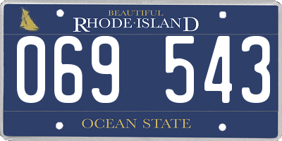RI license plate 069543
