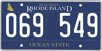 RI license plate 069549