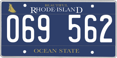 RI license plate 069562