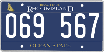 RI license plate 069567