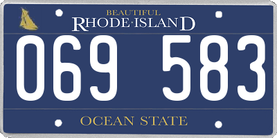 RI license plate 069583