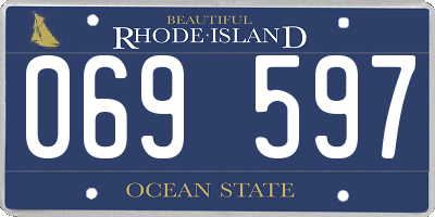 RI license plate 069597