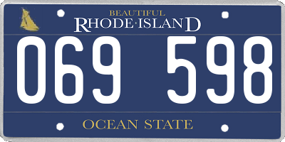RI license plate 069598