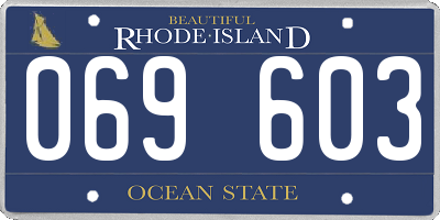 RI license plate 069603