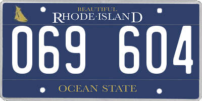 RI license plate 069604
