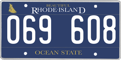 RI license plate 069608