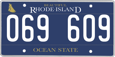 RI license plate 069609