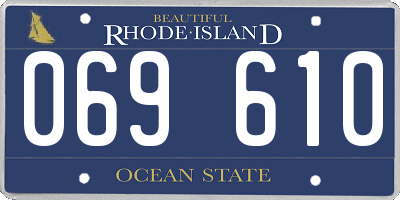 RI license plate 069610