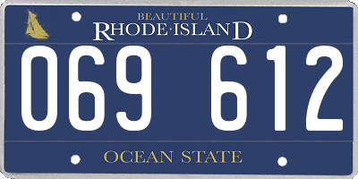 RI license plate 069612