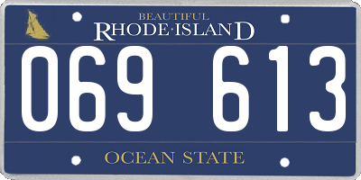 RI license plate 069613