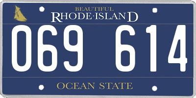 RI license plate 069614