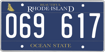 RI license plate 069617