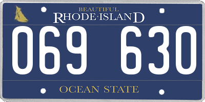 RI license plate 069630