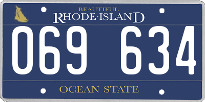 RI license plate 069634