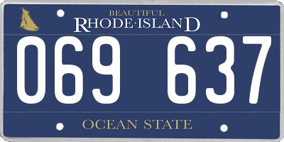 RI license plate 069637