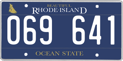 RI license plate 069641