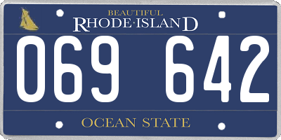 RI license plate 069642