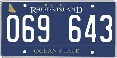 RI license plate 069643