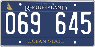 RI license plate 069645