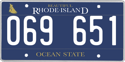 RI license plate 069651